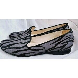 Cole Haan Womens Zebra Loafer Flats Calf Hair Gray  Black W01001 Size 9